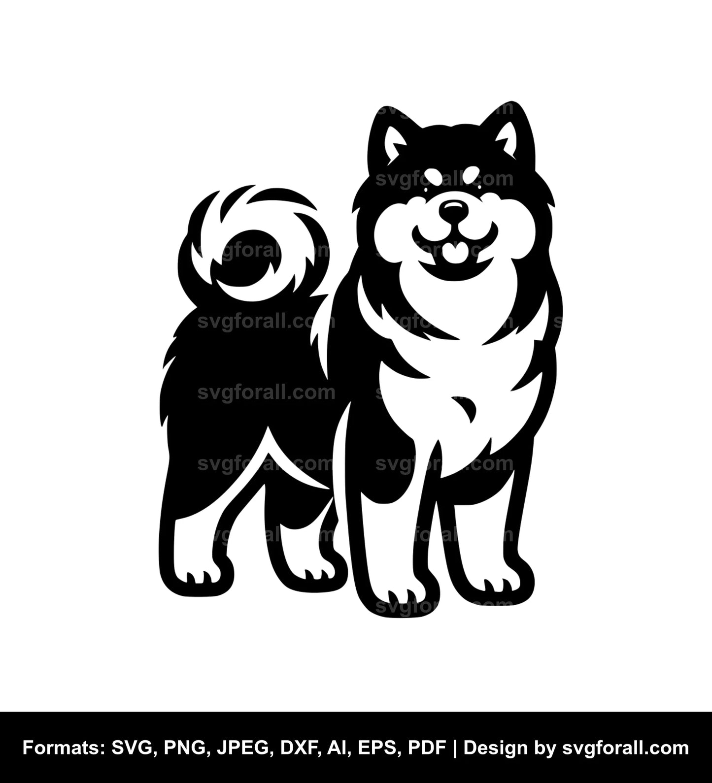 Akita Dog Black SVG