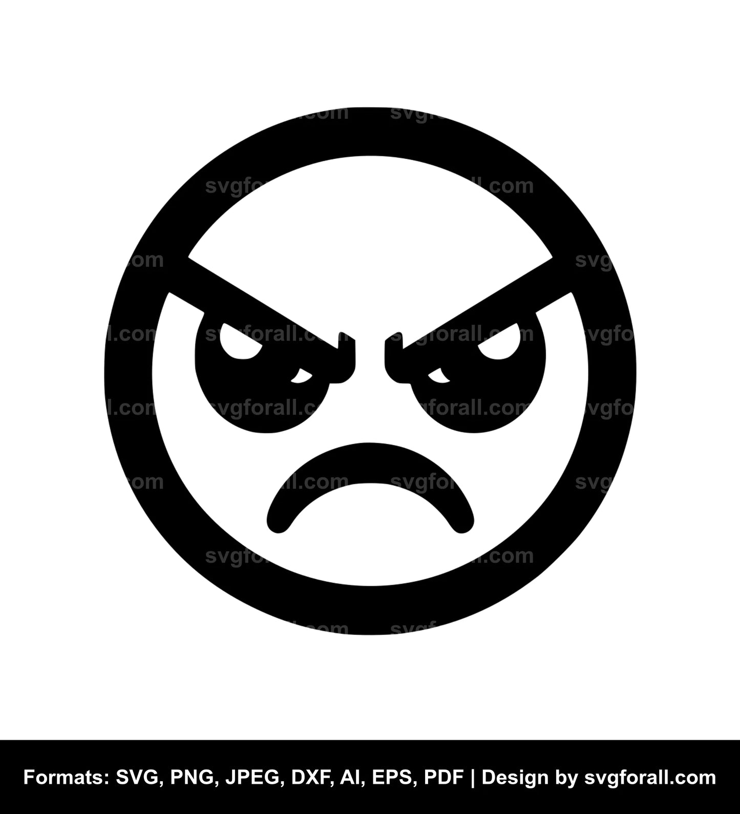 Angry Face SVG Design
