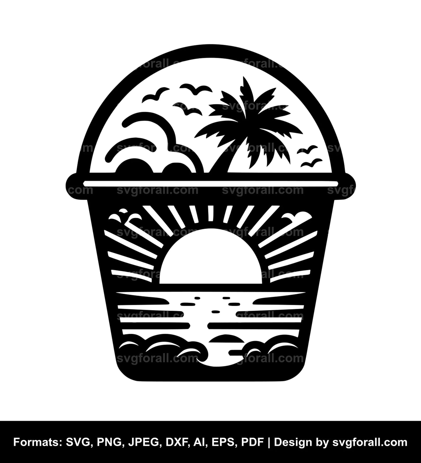 Beach Bucket Vector SVG