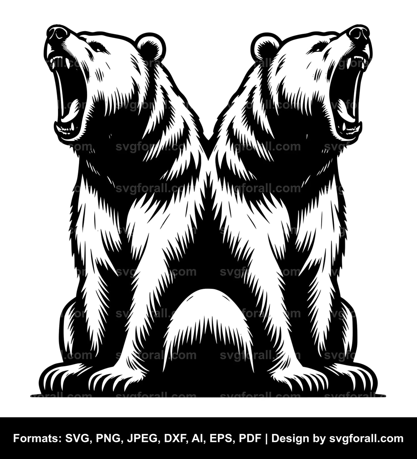 Bear Sitting Vector SVG