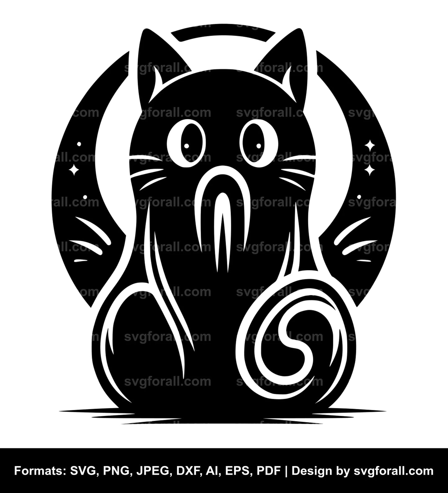 Cat Ghost SVG Vector Design