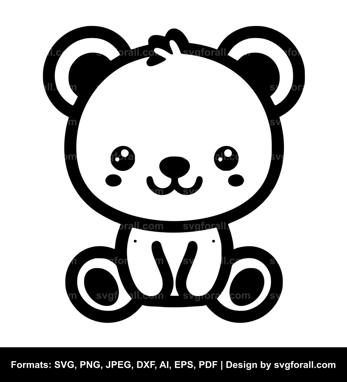 Cute Teddy Bear SVG Vector