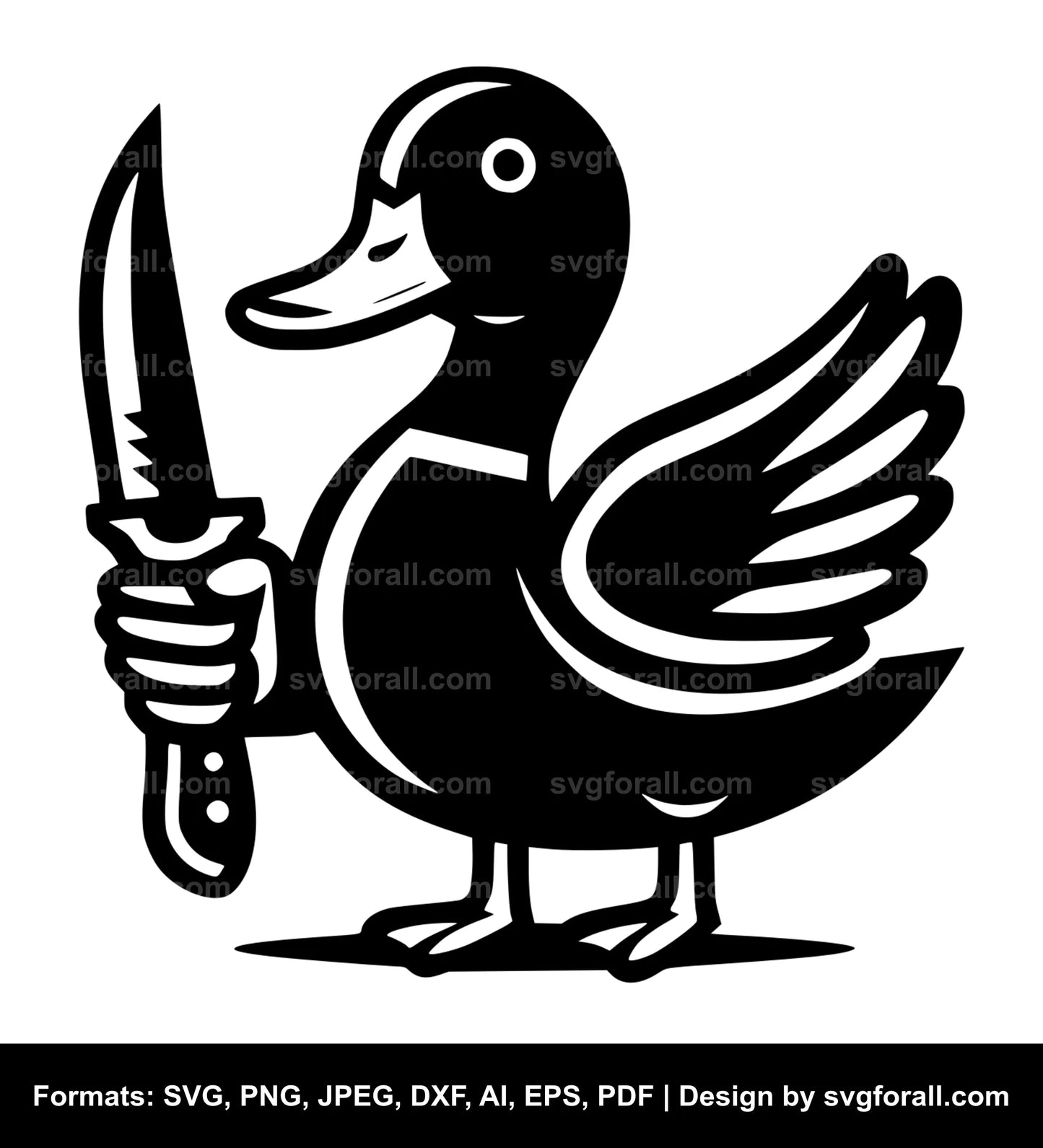 Duck With Knife SVG Vector