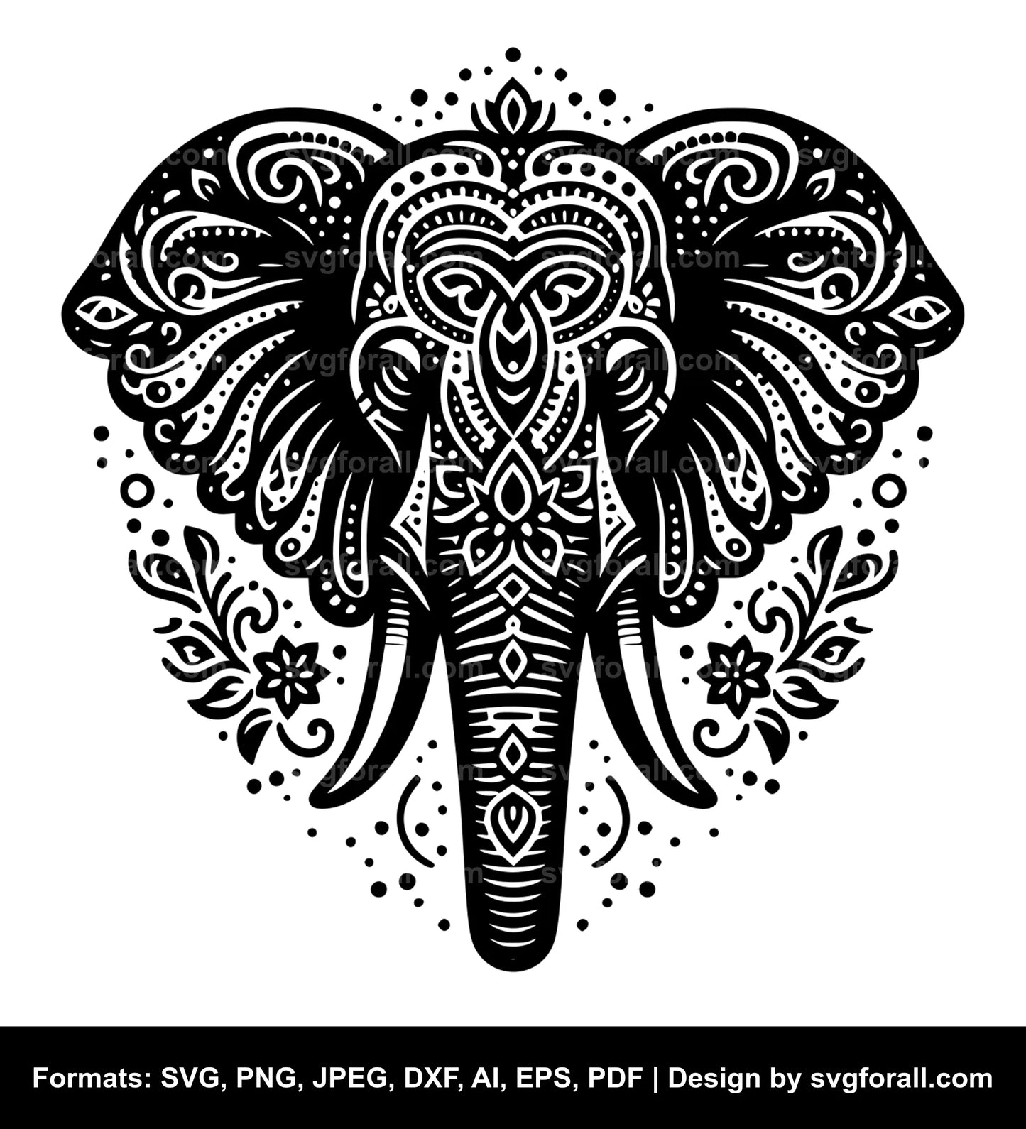 Elephant Face Cricut SVG