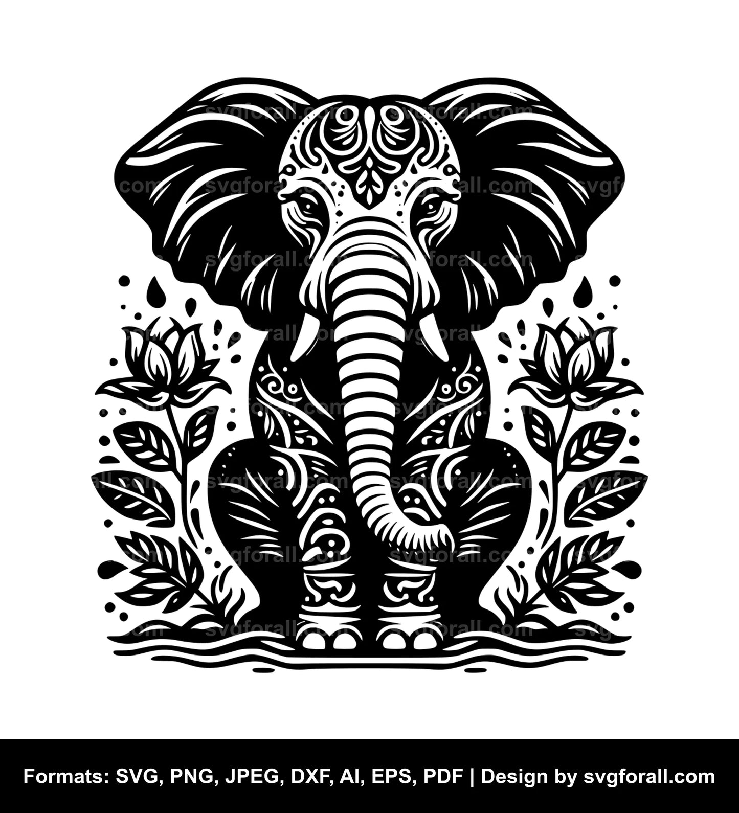 Elephant Sitting Vector SVG