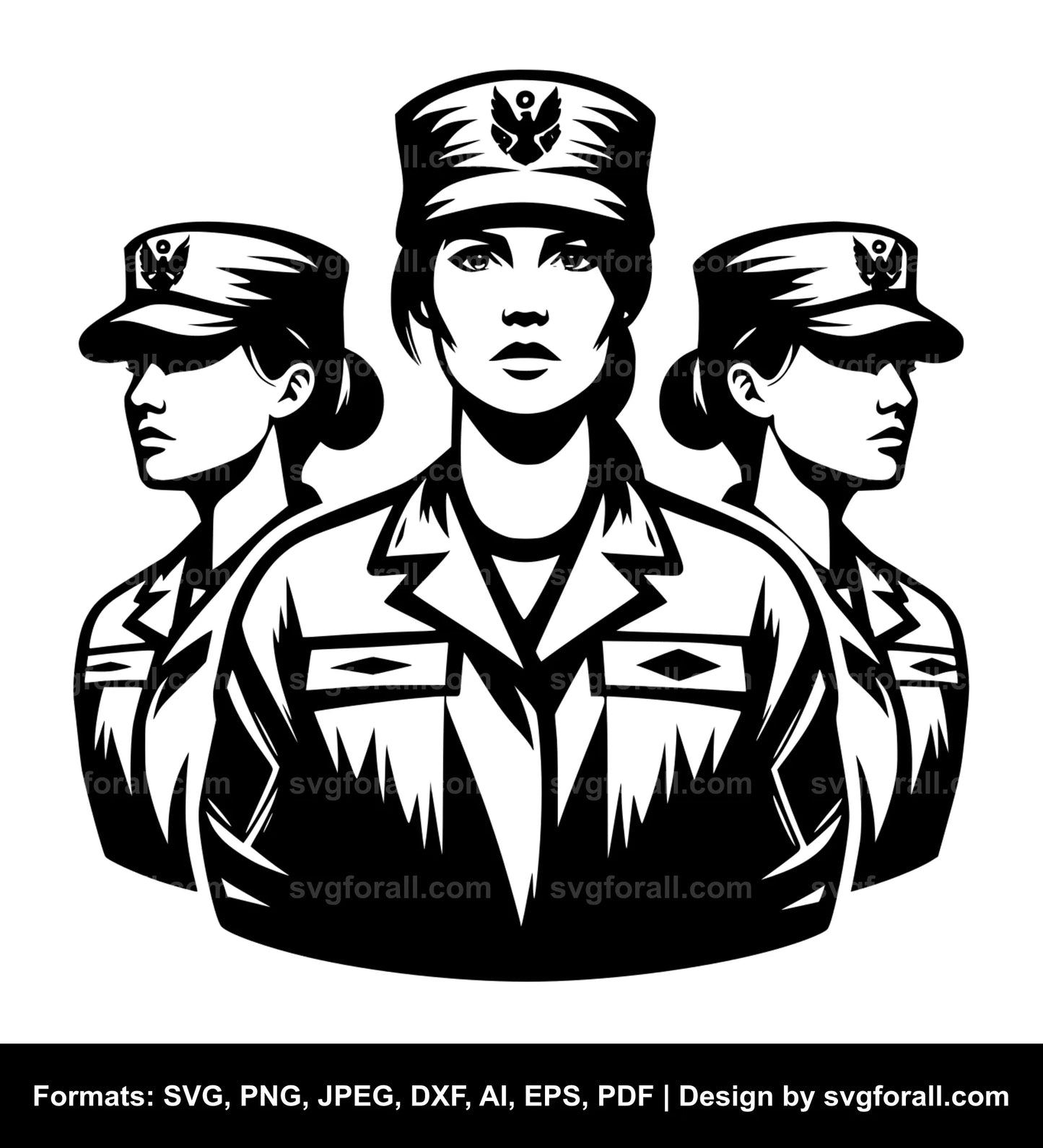 Female Army Veteran SVG File