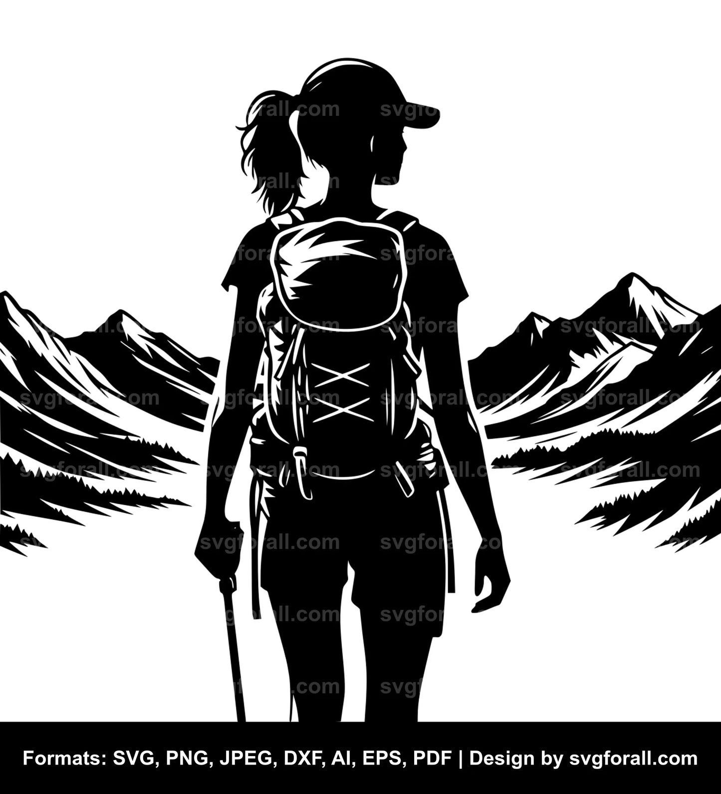 Female Hiker SVG Design