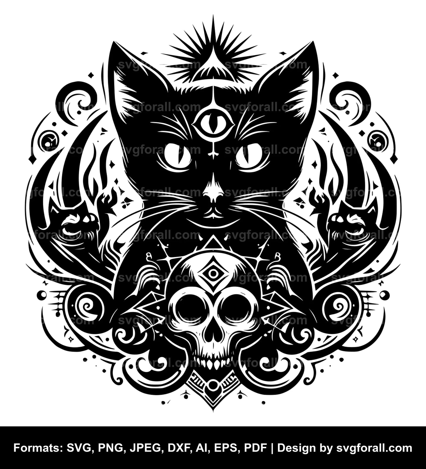 Halloween Cat SVG - Commercial Use