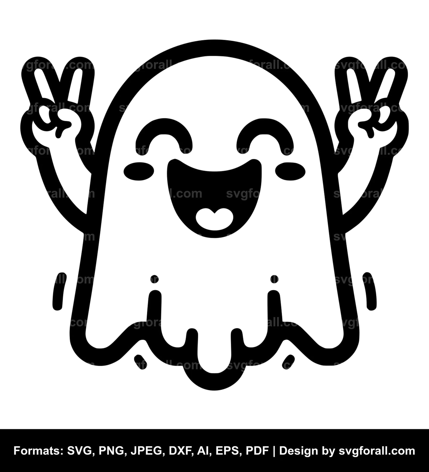 Happy Ghost SVG PNG