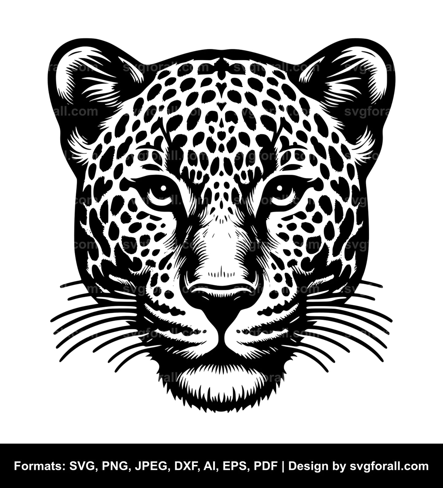 Leopard Face SVG Vector