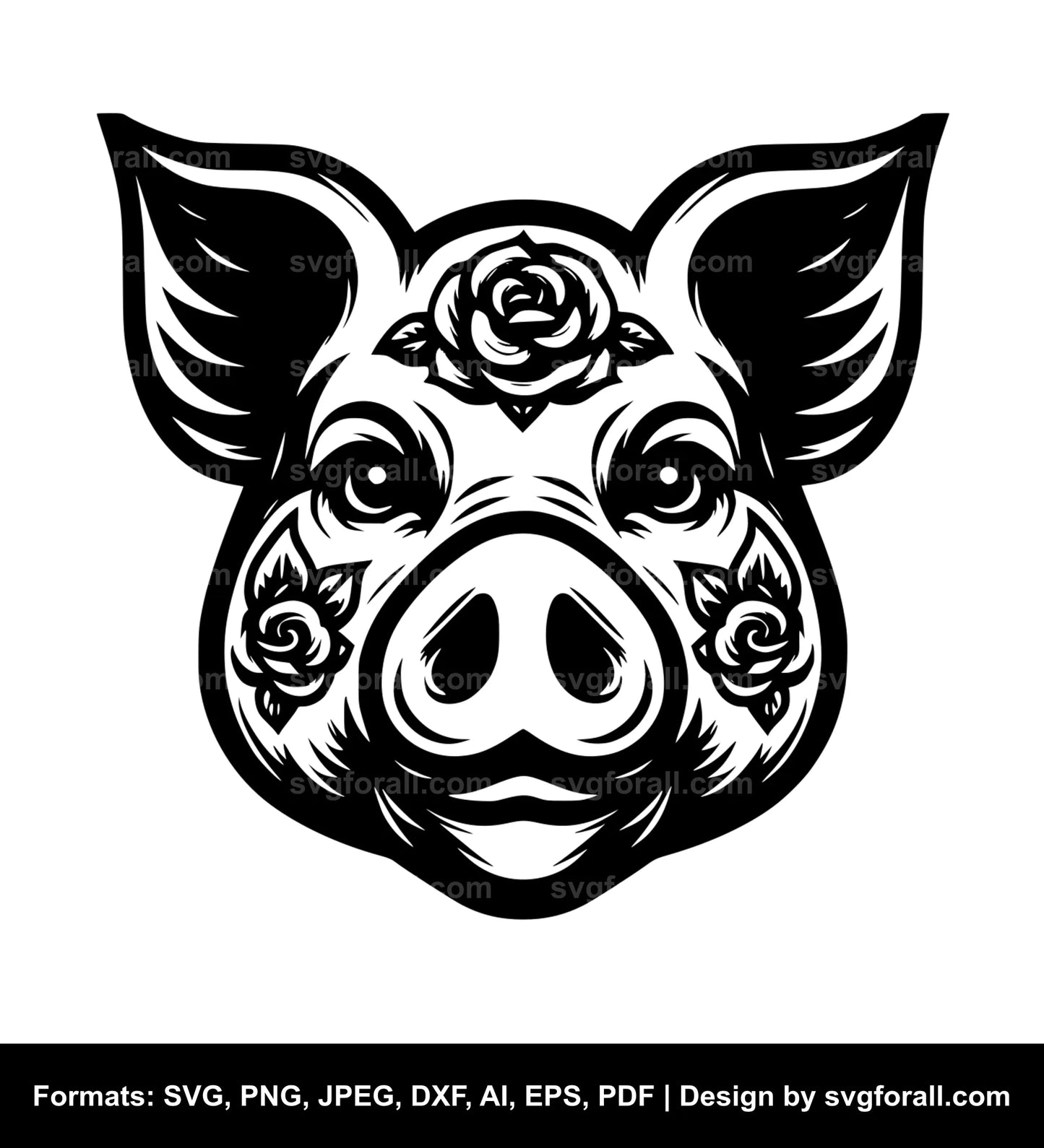 Pig Face Black SVG