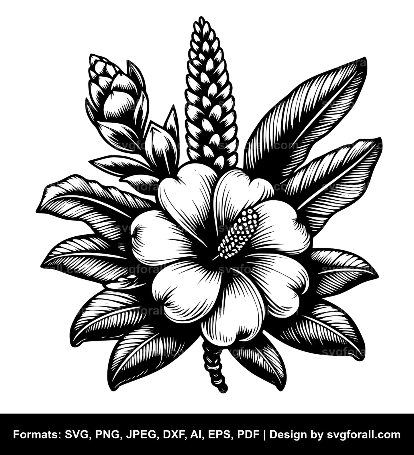 Puakenikeni Flower Cricut SVG