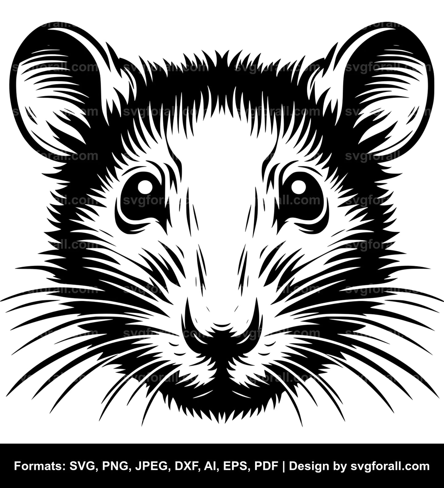 Rat Face SVG Vector