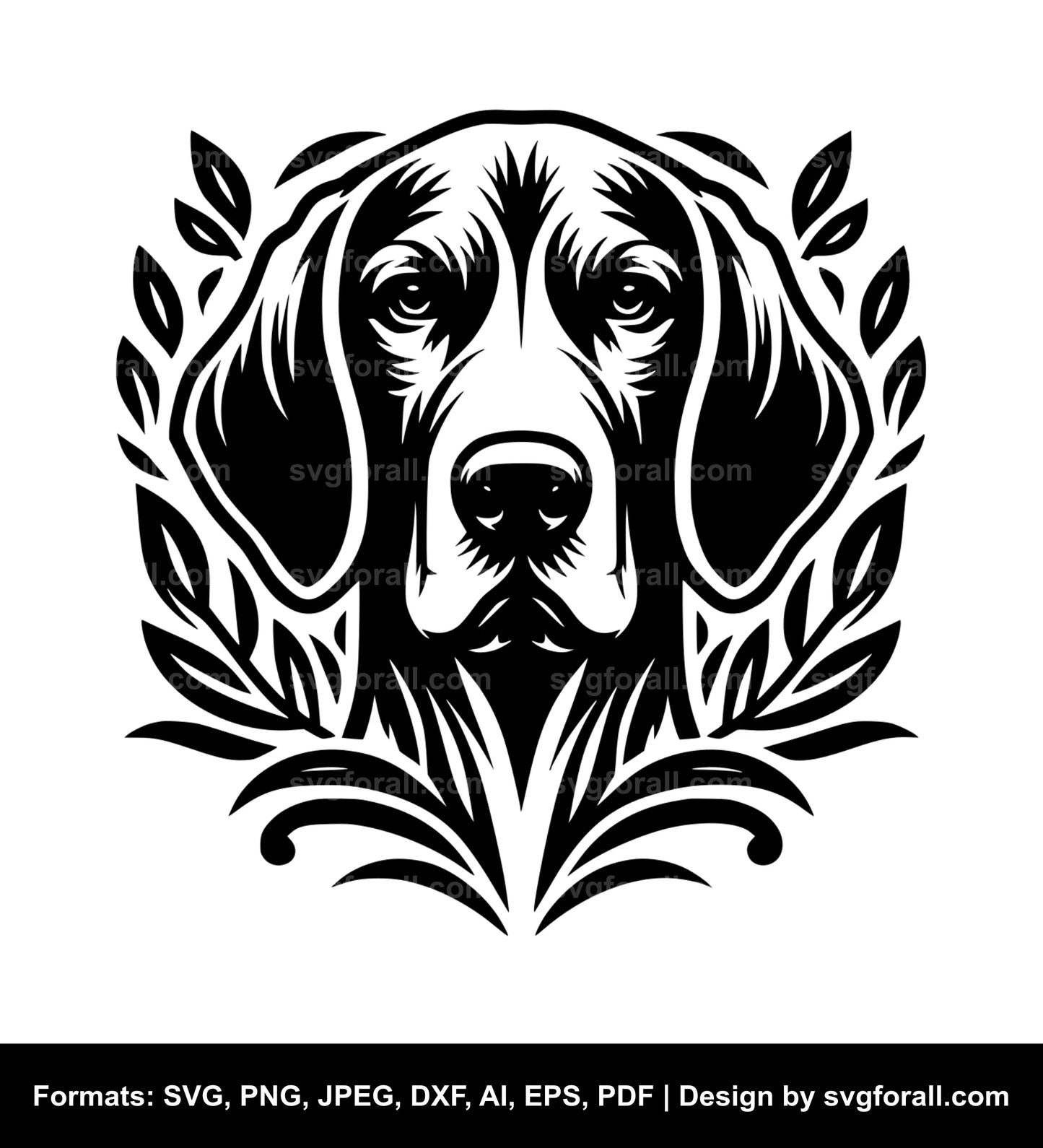 Redbone Coonhound Dog Black SVG