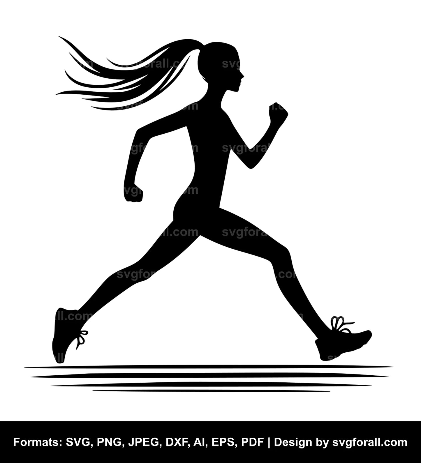 Running Girl Black SVG