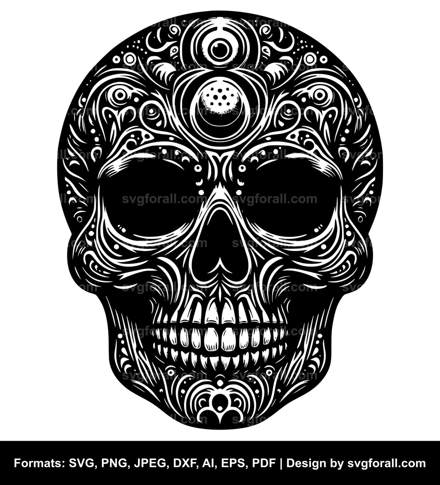Skull Face SVG PNG