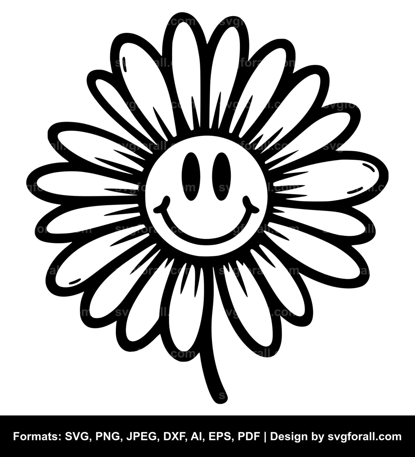 Smiling Daisy Flower Vector SVG