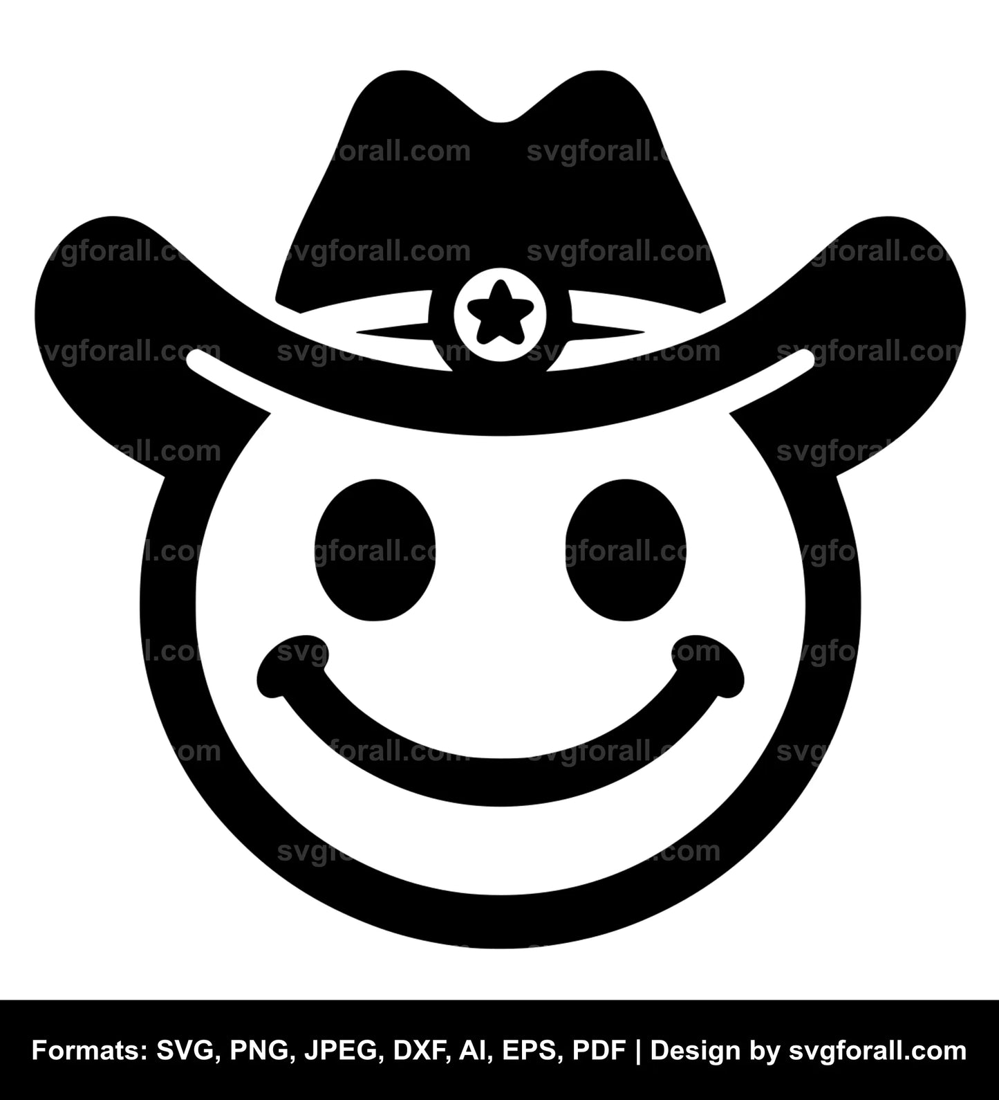 Smiling Face With Cowboy Hat Vector SVG