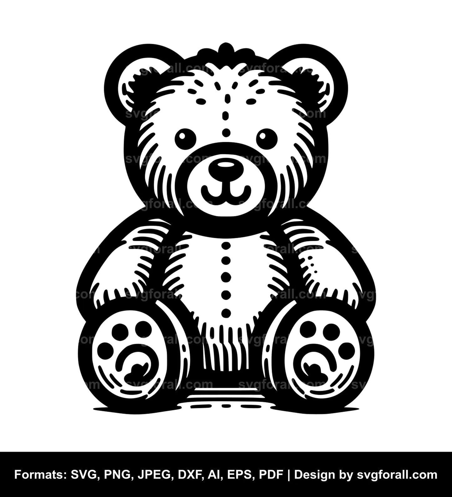 Teddy Bear Black SVG
