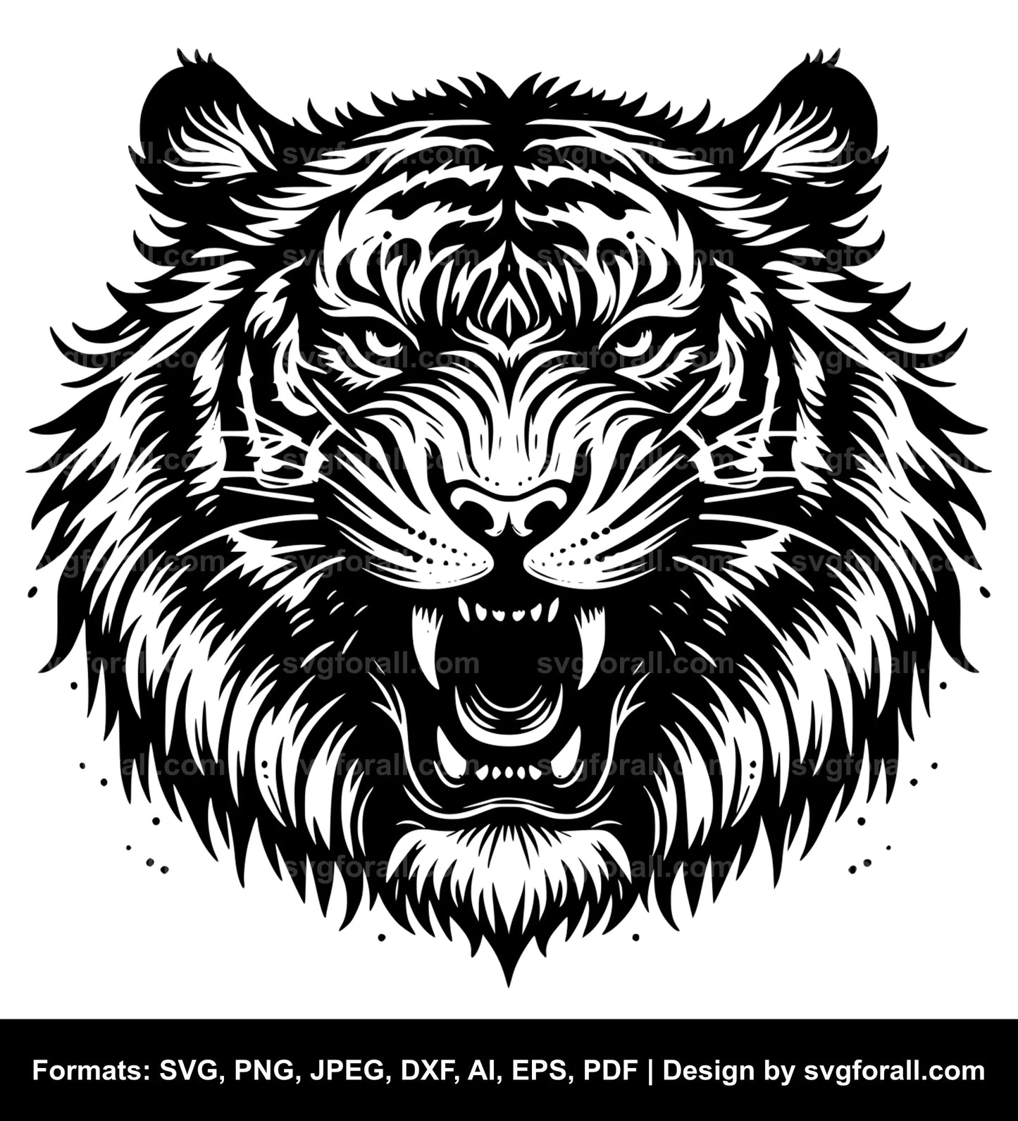 Tiger Face SVG Vector