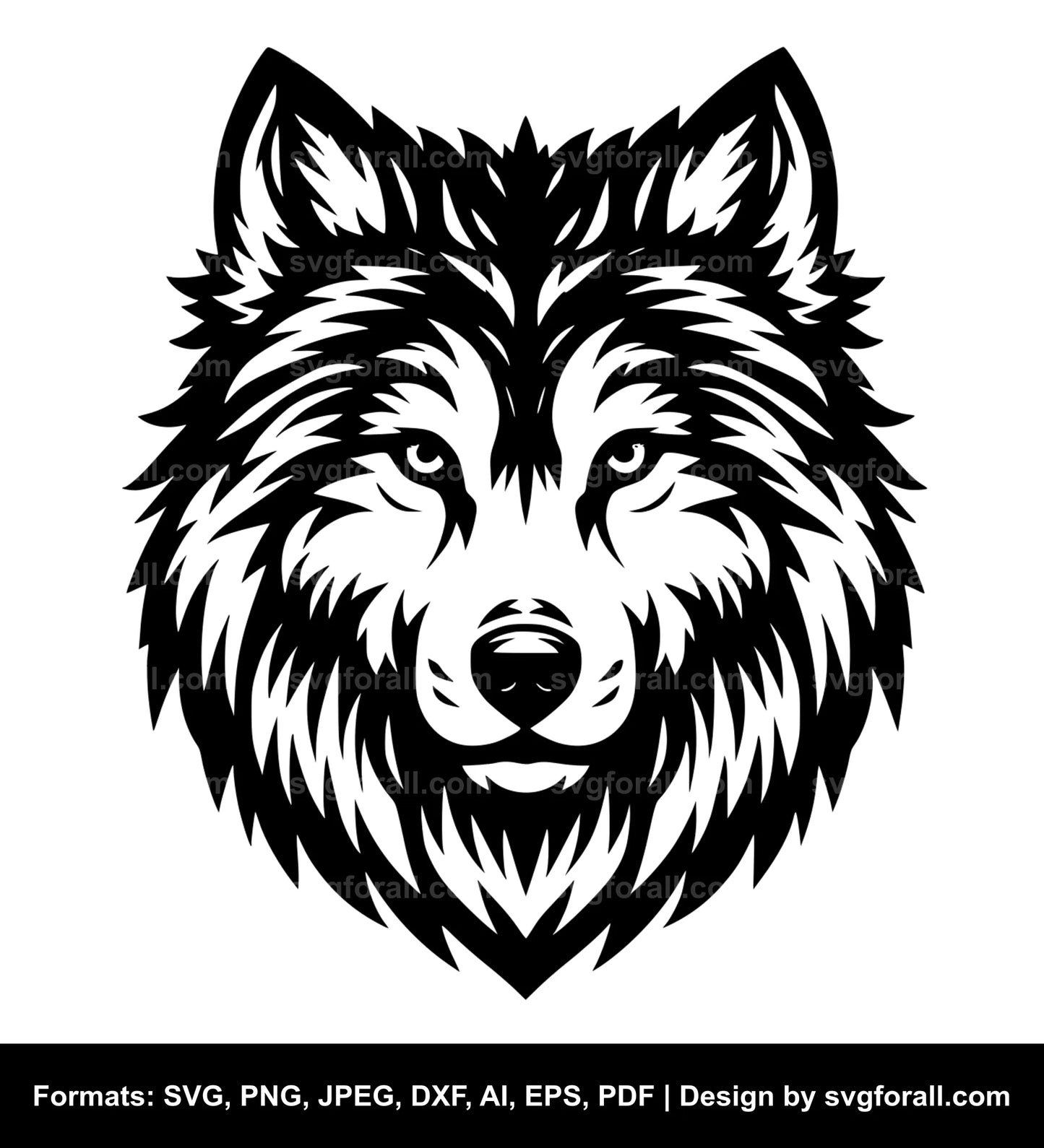 Wolf Face Clipart SVG
