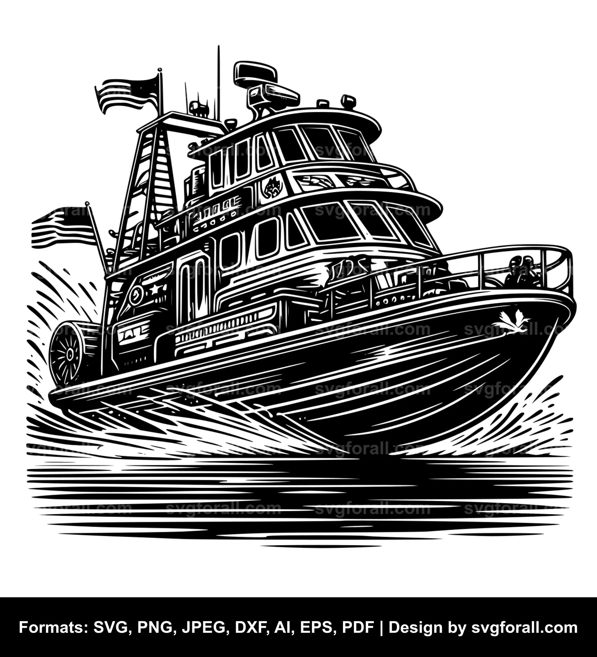 Airboat Black SVG