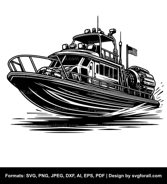 Airboat SVG Vector