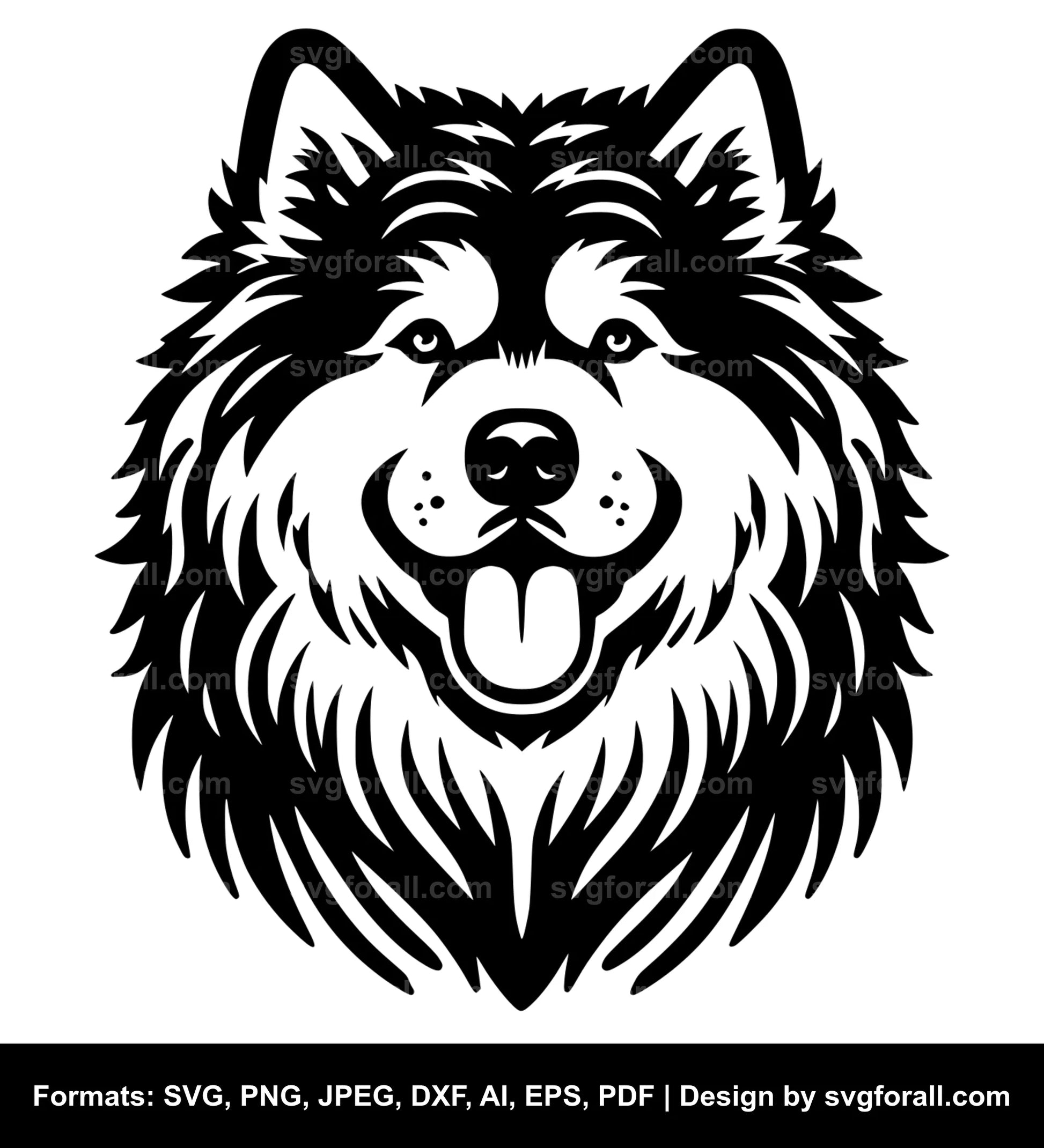 Alaskan Malamute Dog Black SVG