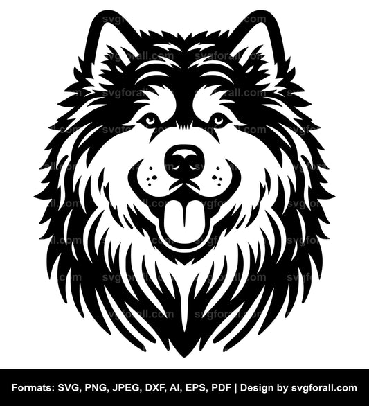 Alaskan Malamute Dog Black SVG