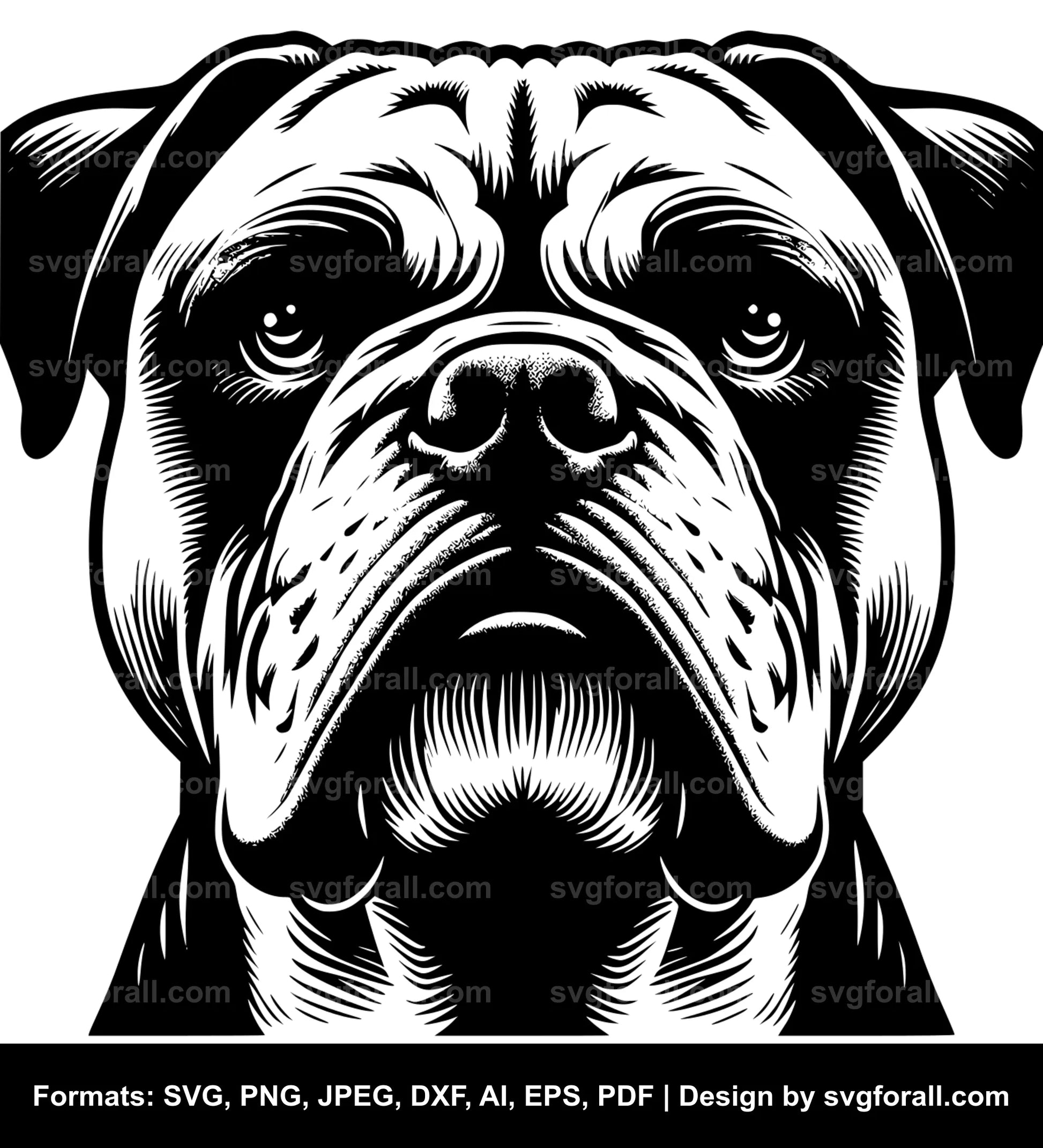 American Bulldog Dog Black SVG