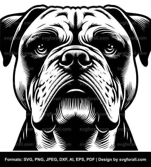 American Bulldog Dog Black SVG