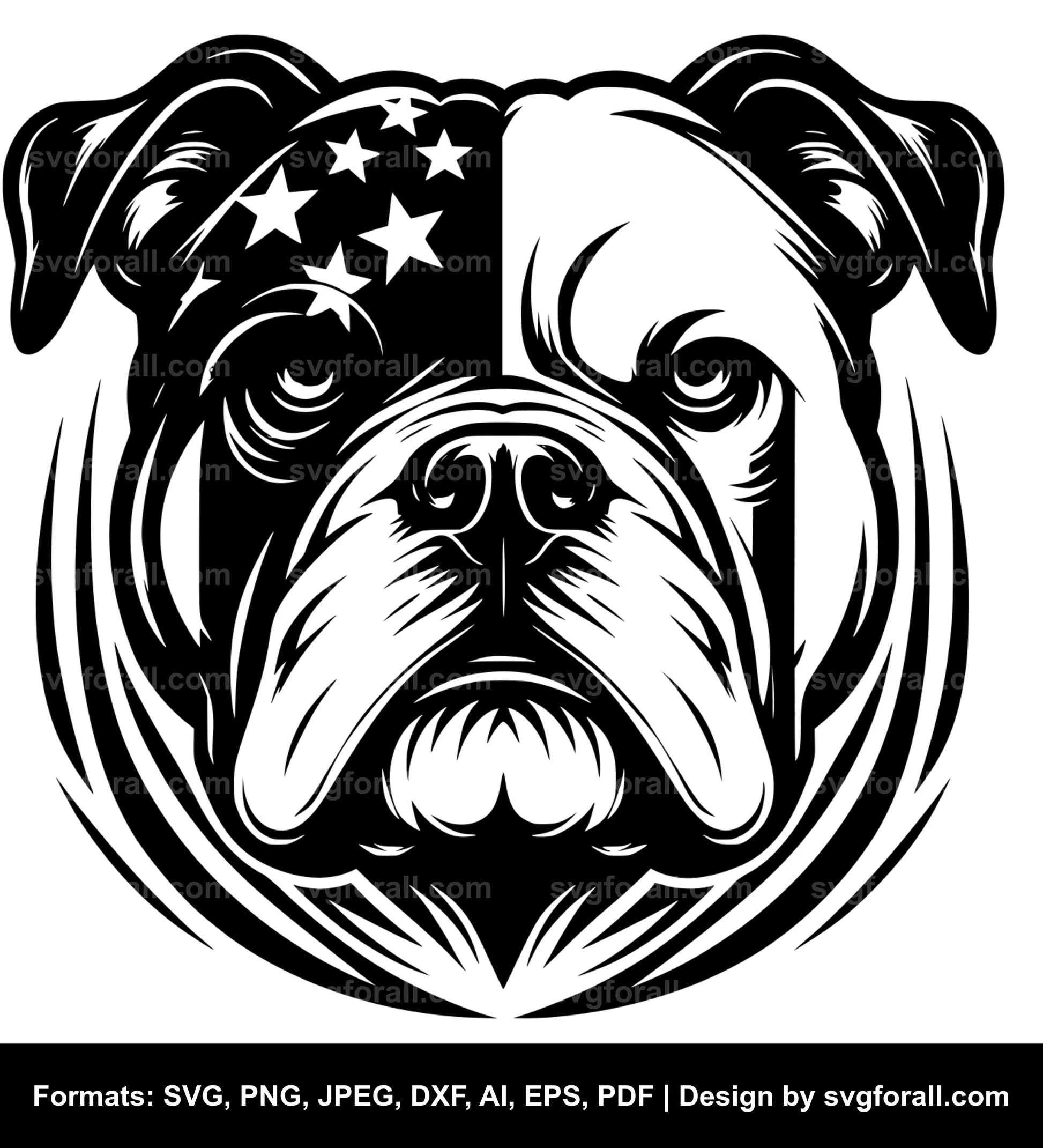 American Bulldog Dog SVG Design