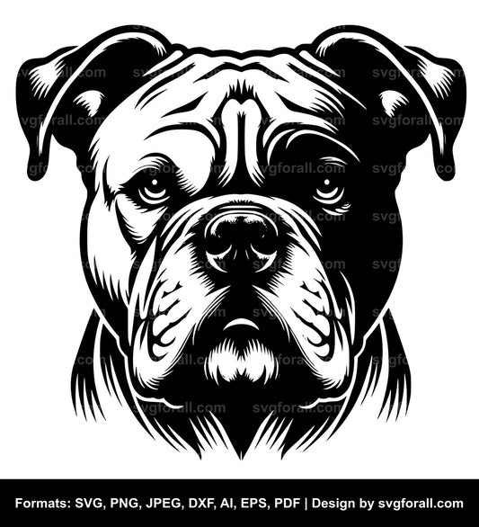 American Bulldog Dog SVG Vector