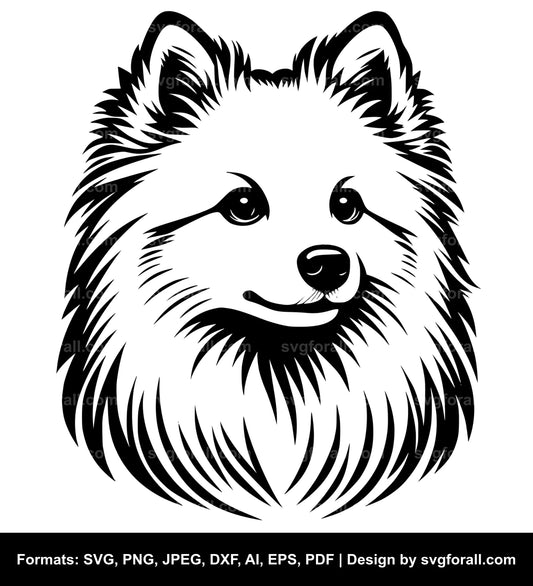 American Eskimo Dog Black SVG