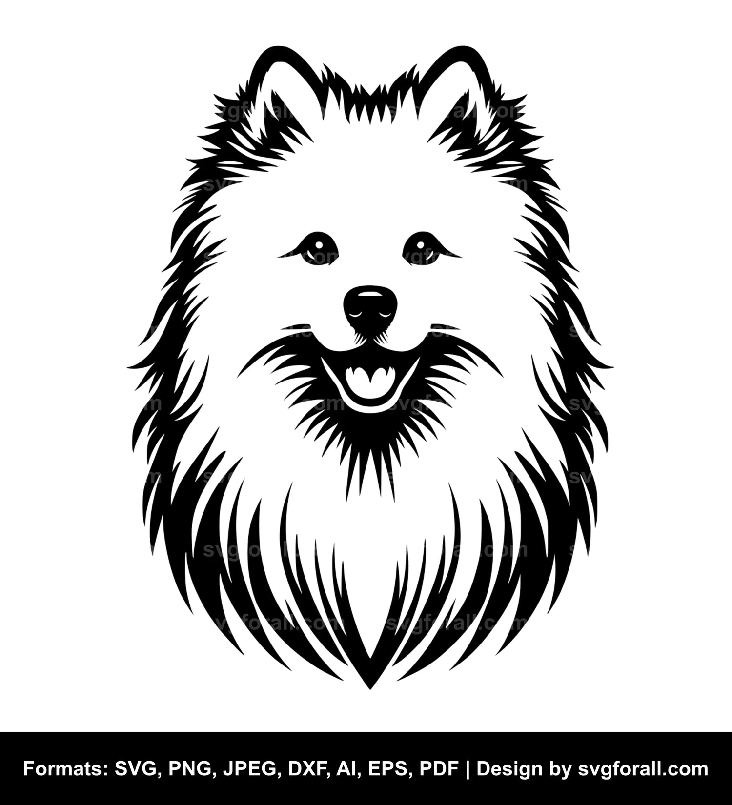 American Eskimo Dog SVG Design