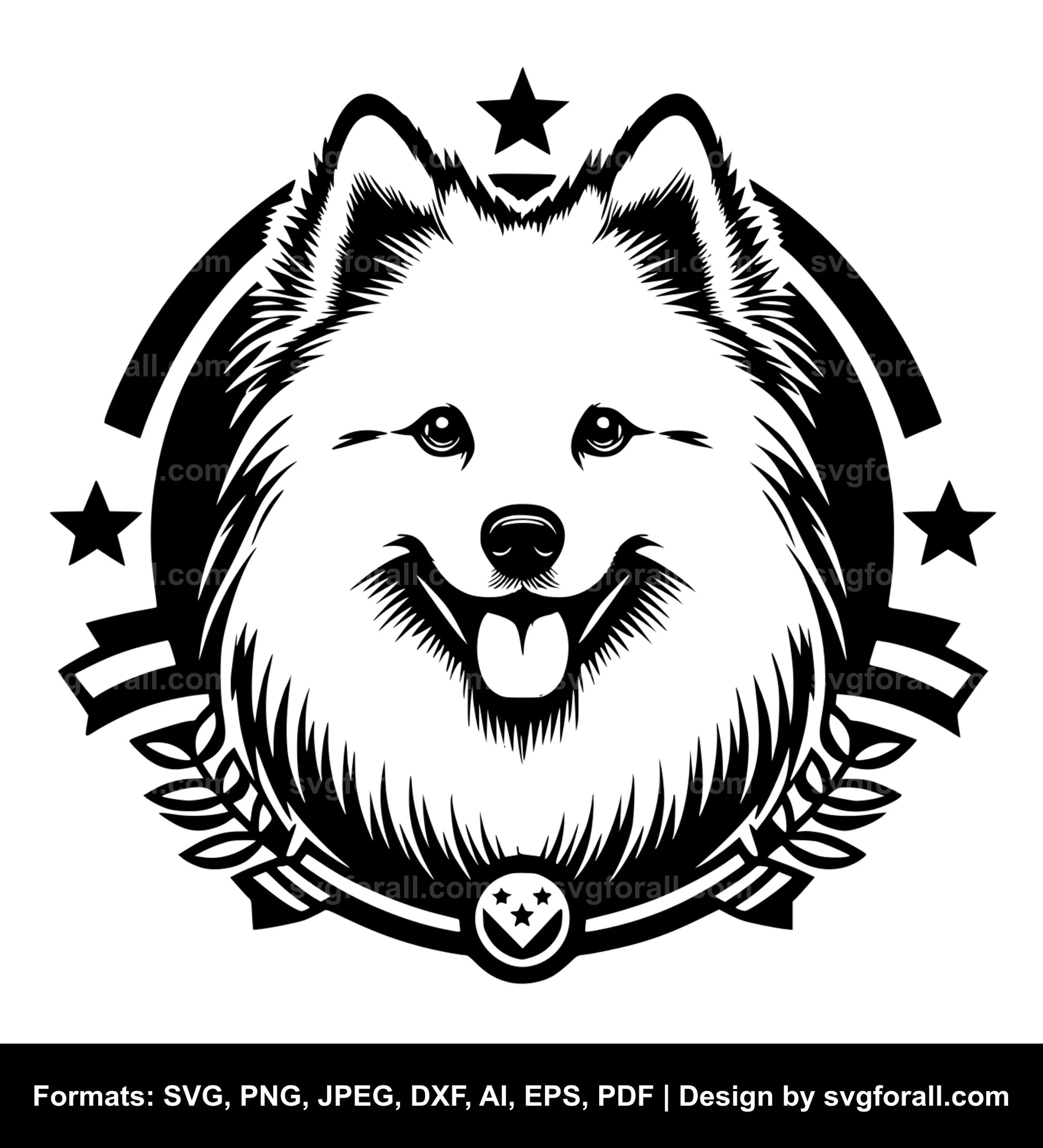 American Eskimo Dog SVG Vector