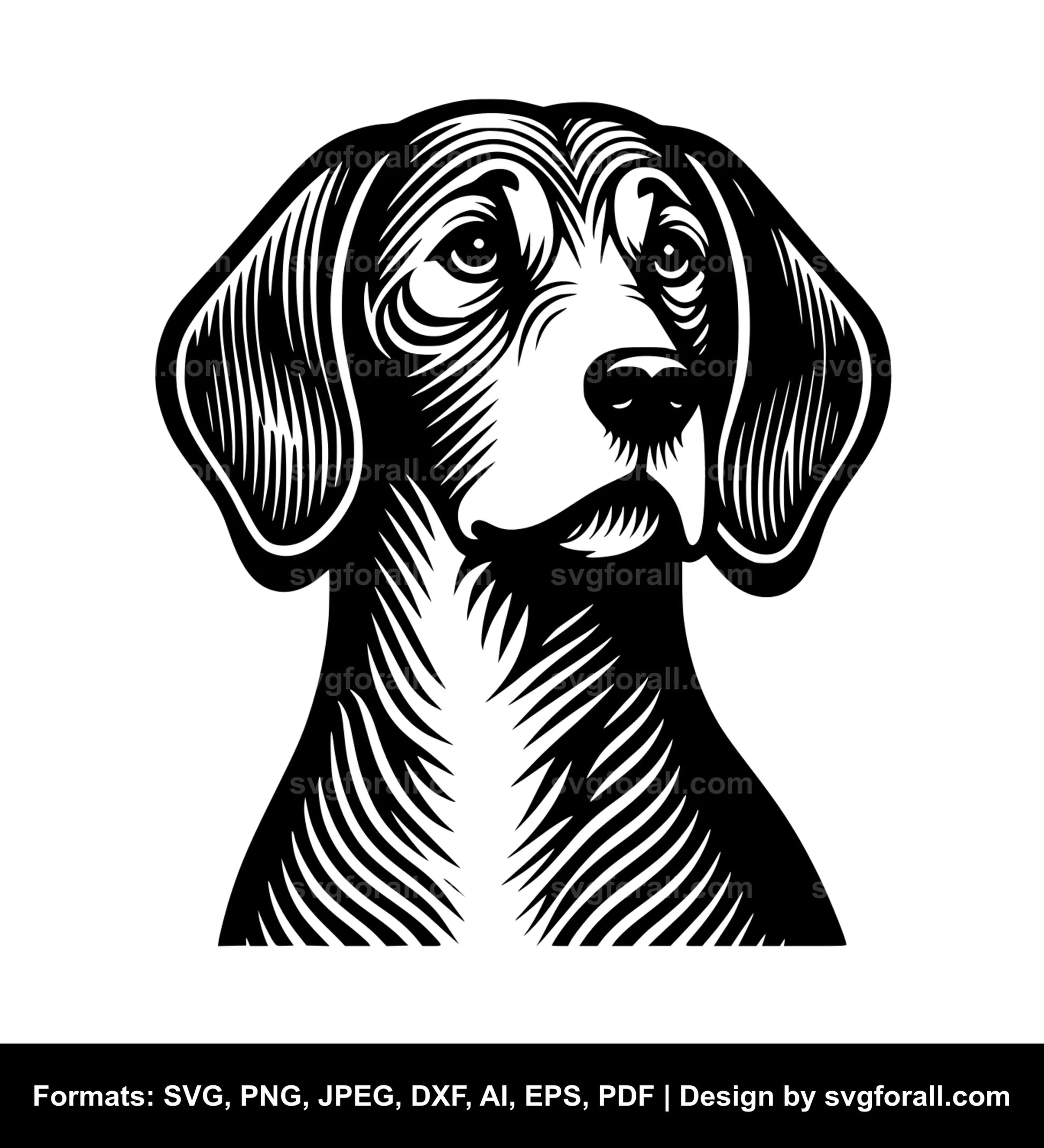 American Foxhound Dog Black SVG