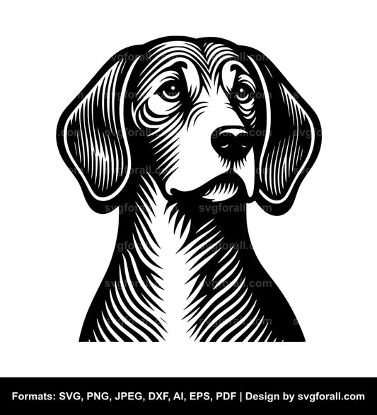 American Foxhound Dog Black SVG