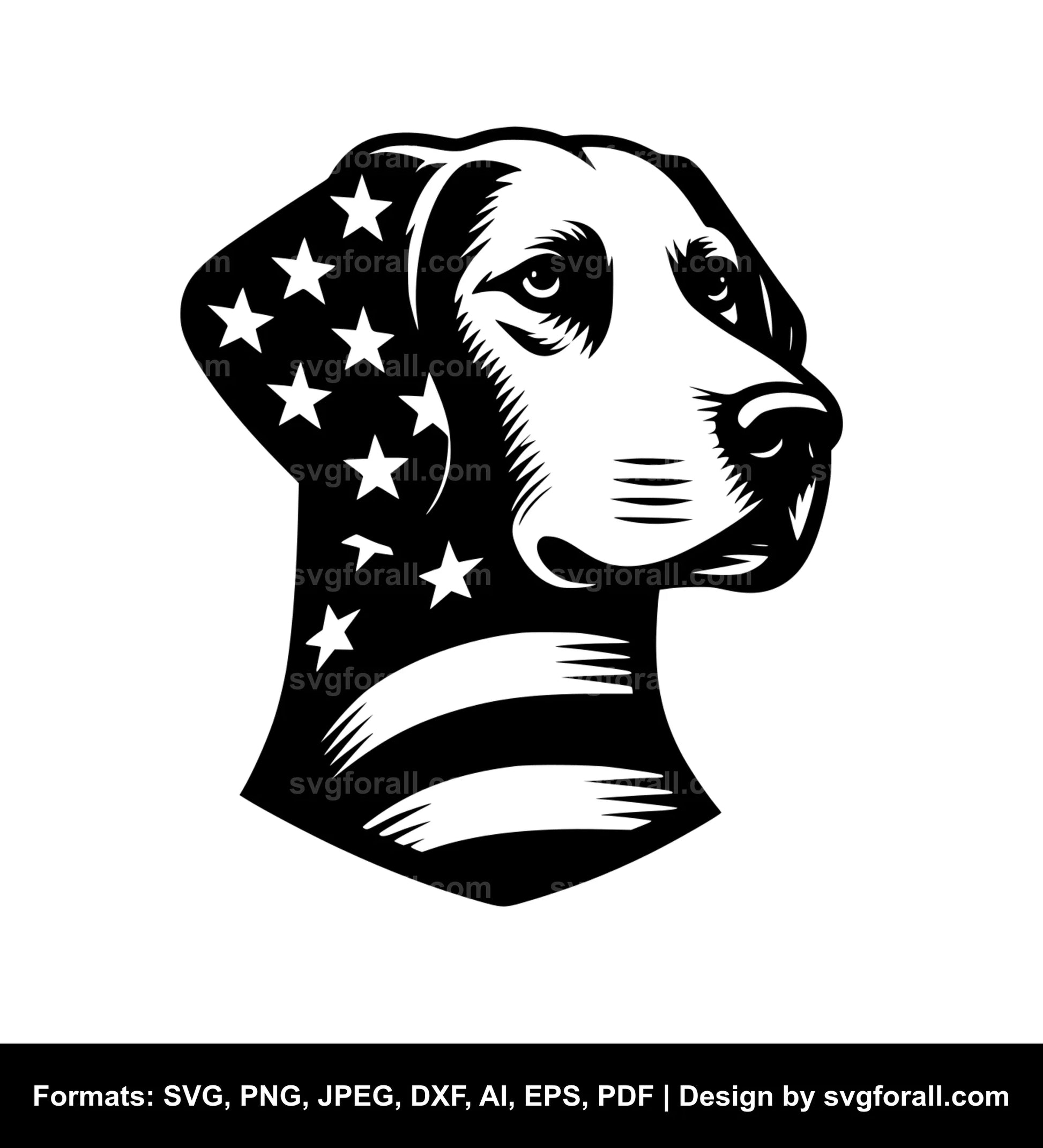 American Foxhound Dog SVG File