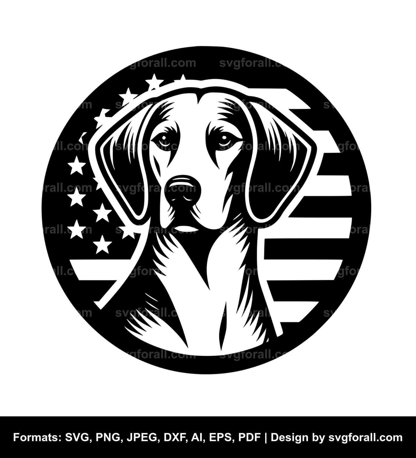 American Foxhound Dog Vector SVG