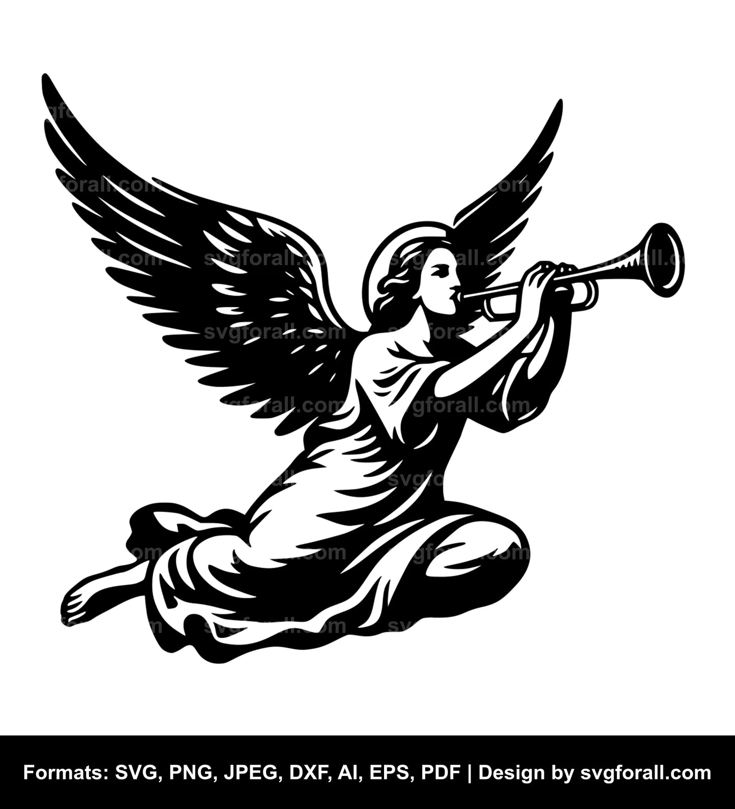 Angel Blowing Trumpet SVG File