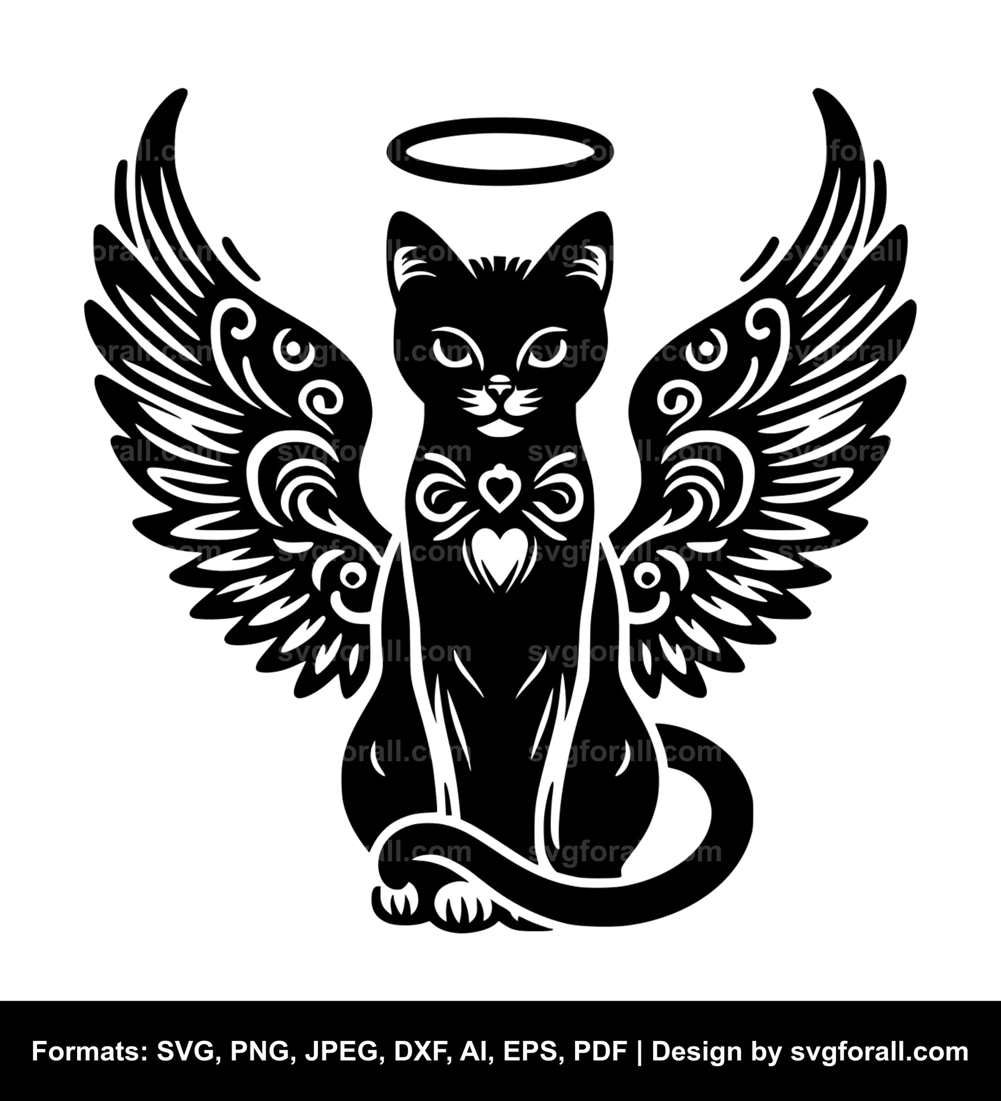 Angel Cat Vector SVG