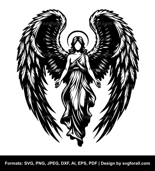 Angel Wings Black SVG