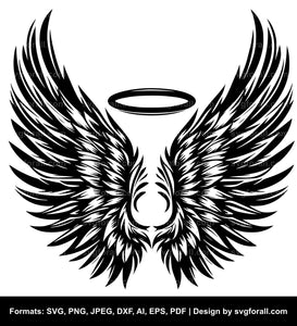 Angel Wings With Halo SVG