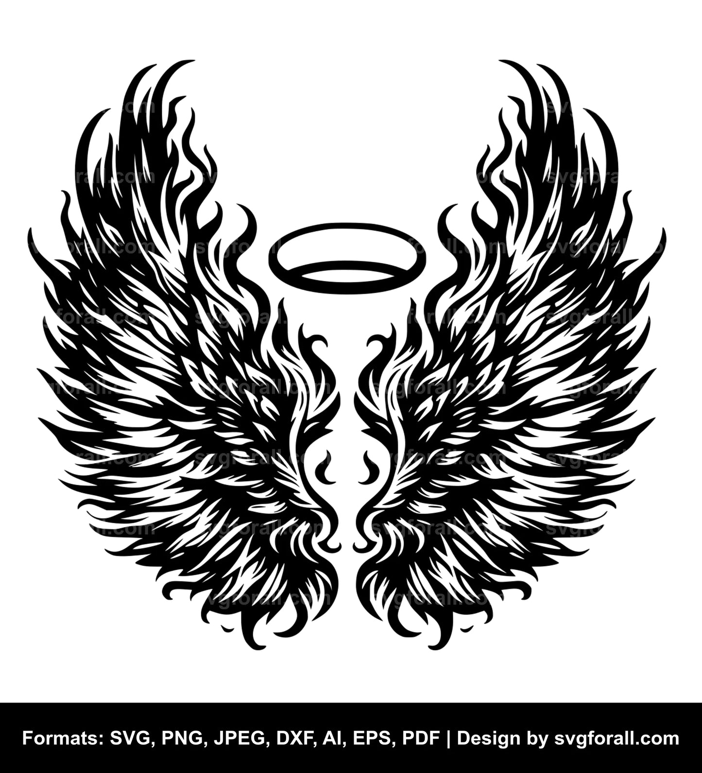 Angel Wings With Halo SVG