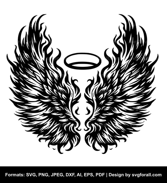 Angel Wings With Halo SVG