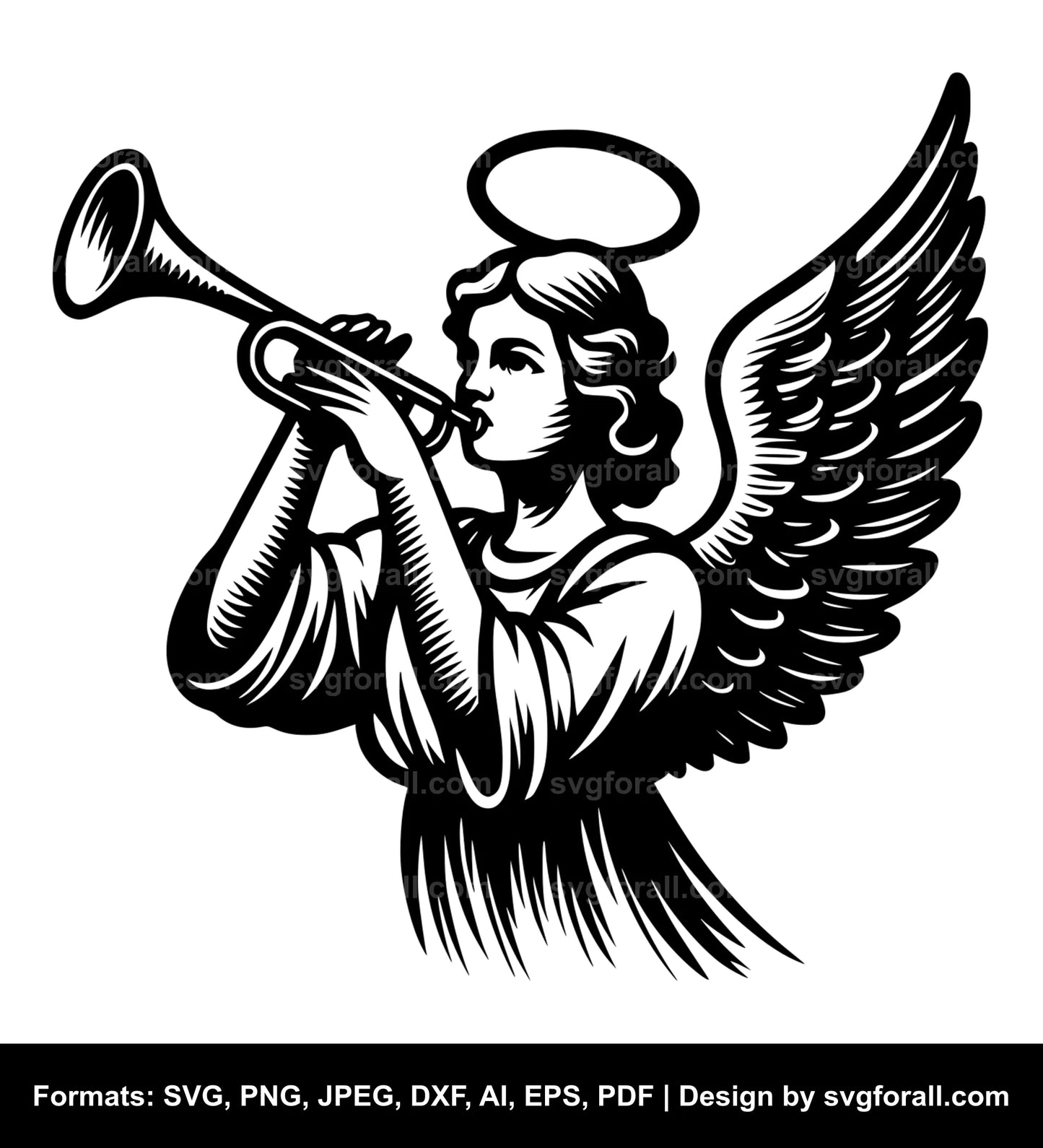 Angel With Trumpet Cricut SVG