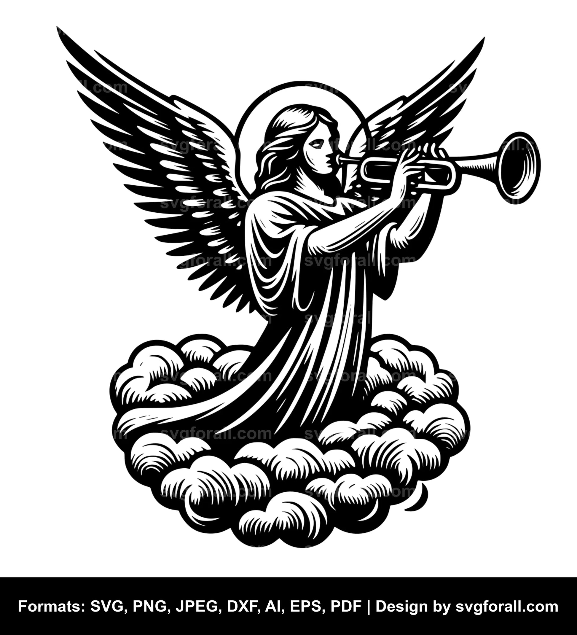 Angel With Trumpet SVG File