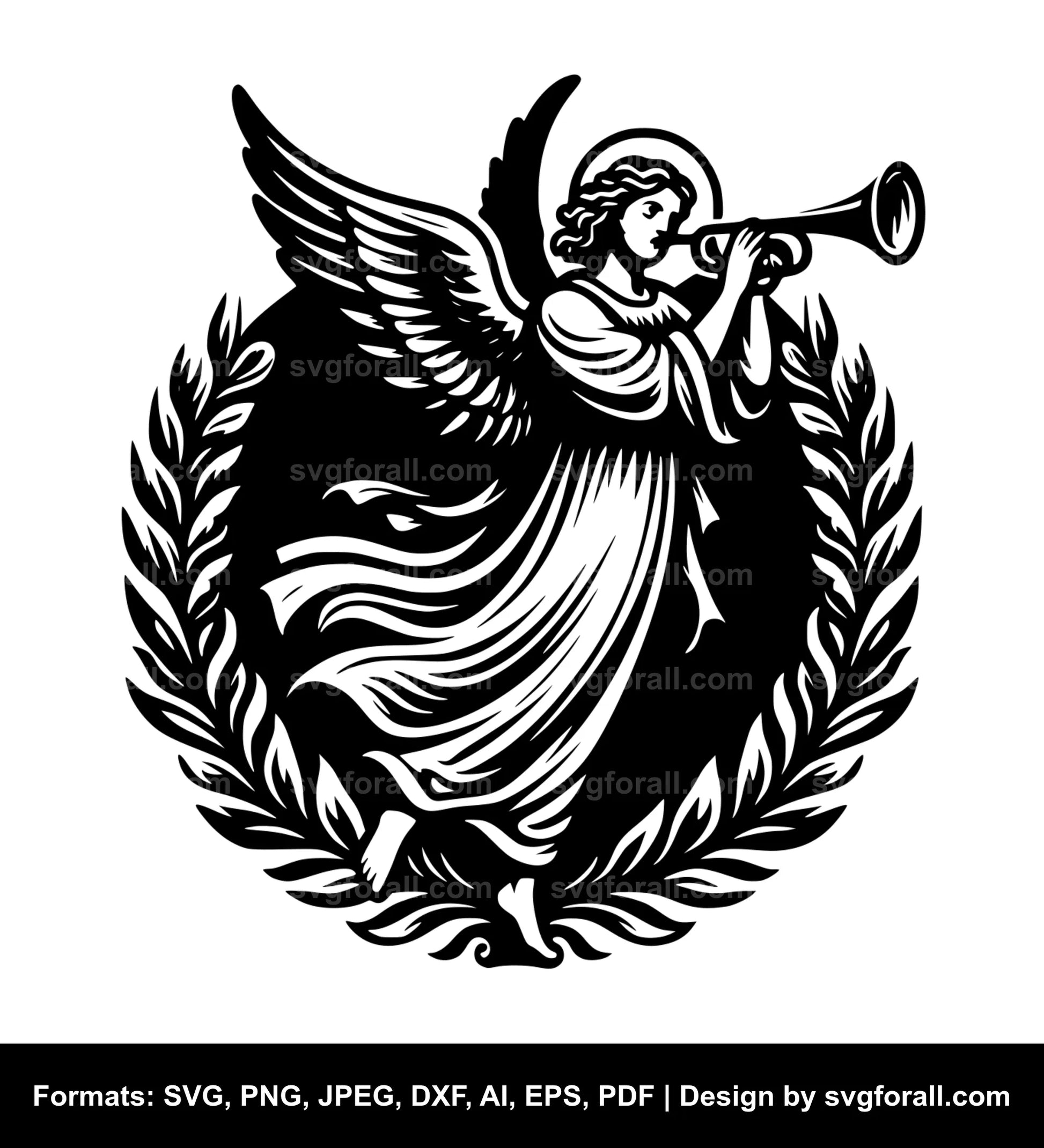 Angel With Trumpet SVG PNG