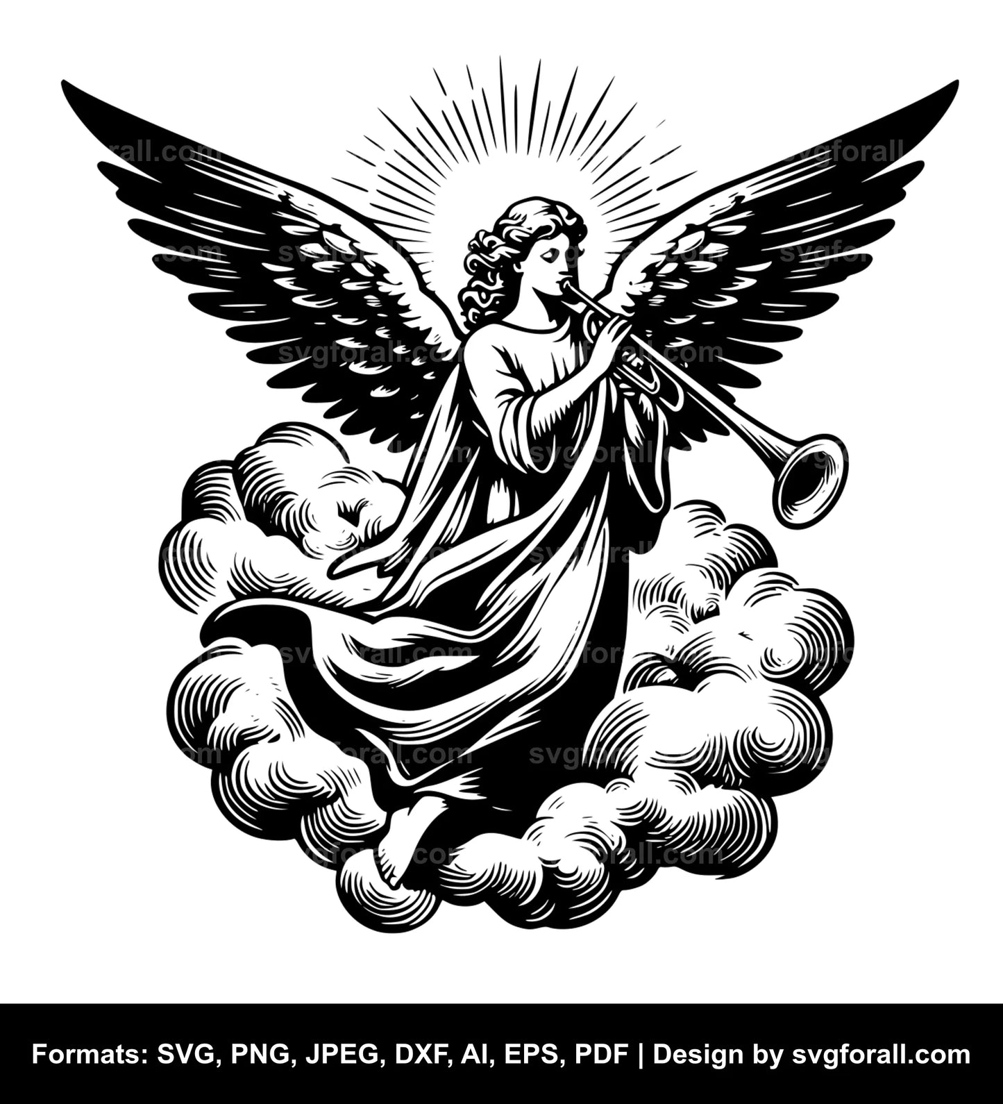 Angel With Trumpet Vector SVG